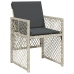 Set de comedor de jardín 11 pzas y cojines ratán sintético gris