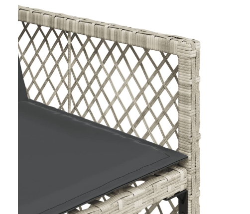 Set de comedor de jardín 11 pzas y cojines ratán sintético gris