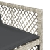 Set de comedor de jardín 11 pzas y cojines ratán sintético gris