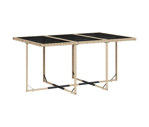Set comedor de jardín 11 pzas con cojines ratán sintético beige
