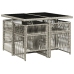 Set comedor de jardín 5 pzas cojines ratán sintético gris claro