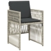 Set comedor de jardín 5 pzas cojines ratán sintético gris claro