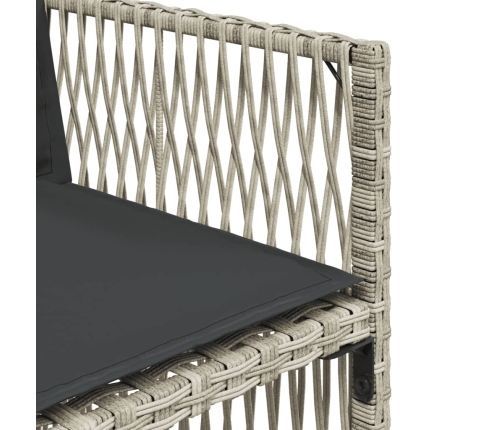 Set comedor de jardín 5 pzas cojines ratán sintético gris claro