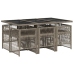 Set comedor jardín 7 pzas y cojines ratán sintético gris