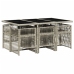 Set comedor jardín 7 pzas y cojines ratán sintético gris claro
