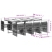 Set comedor jardín 9 pzas y cojines ratán sintético gris