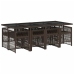 Set comedor para jardín 9 pzas y cojines ratán sintético marrón