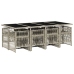 Set comedor de jardín 9 pzas cojines ratán sintético gris claro
