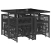Set de comedor de jardín 9 pzas y cojines ratán sintético negro