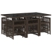 Set comedor de jardín 11 pzas y cojines ratán sintético marrón