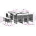 Set comedor de jardín 11 pzas y cojines ratán sintético marrón