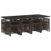 Set muebles de jardín 13 pzas y cojines ratán sintético marrón