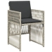 Set comedor jardín y cojines 15 pzas ratán sintético gris claro