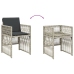 Set comedor jardín y cojines 15 pzas ratán sintético gris claro