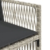 Set comedor jardín y cojines 15 pzas ratán sintético gris claro
