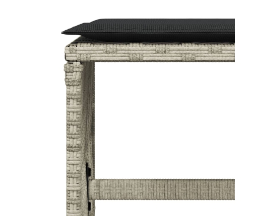 Set comedor jardín y cojines 15 pzas ratán sintético gris claro