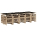Set comedor de jardín con cojines 15 pzas ratán sintético beige