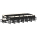 Set de muebles jardín 17 pzas con cojines ratán sintético negro