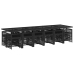 Set de muebles jardín 17 pzas con cojines ratán sintético negro