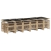 Set comedor de jardín 17 pzas con cojines ratán sintético beige
