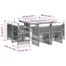 Set comedor de jardín 9 pzas con cojines ratán sintético beige
