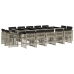 Set comedor jardín y cojines 15 pzas ratán sintético gris claro