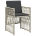 Set comedor jardín y cojines 15 pzas ratán sintético gris claro
