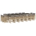 Set comedor de jardín 17 pzas con cojines ratán sintético beige