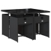 Set de muebles jardín 5 pzas con cojines ratán sintético negro