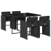 Set de muebles jardín 5 pzas con cojines ratán sintético negro