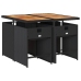Set de muebles jardín 5 pzas con cojines ratán sintético negro
