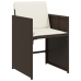 Set comedor de jardín 7 pzas con cojines ratán sintético marrón