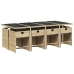 Set comedor de jardín 9 pzas con cojines ratán sintético beige