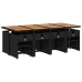 Set de comedor de jardín 9 pzas y cojines ratán sintético negro