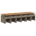 Set comedor de jardín con cojines 13 pzas ratán sintético gris