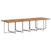 Set comedor de jardín con cojines 13 pzas ratán sintético gris