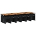 Set comedor de jardín con cojines 13 pzas ratán sintético negro