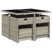 Set comedor de jardín 9 pzas cojines ratán sintético gris claro