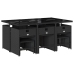Set de comedor jardín 11 pzas con cojines ratán sintético negro