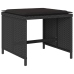 Set de comedor jardín 11 pzas con cojines ratán sintético negro