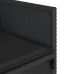 Set de comedor jardín 11 pzas con cojines ratán sintético negro