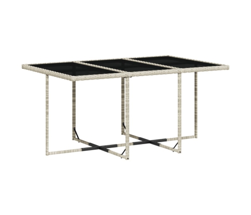 Set de comedor de jardín 11 pzas y cojines ratán sintético gris