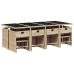 Set comedor de jardín con cojines 13 pzas ratán sintético beige