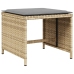 Set comedor de jardín con cojines 13 pzas ratán sintético beige