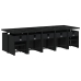 Set comedor de jardín con cojines 15 pzas ratán sintético negro