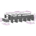 Set comedor de jardín con cojines 15 pzas ratán sintético gris