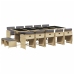 Set comedor de jardín con cojines 15 pzas ratán sintético beige