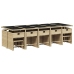 Set comedor de jardín con cojines 15 pzas ratán sintético beige