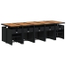 Set comedor de jardín con cojines 15 pzas ratán sintético negro
