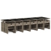 Set comedor de jardín 17 pzas y cojines ratán sintético gris